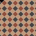 Terracotta and charcoal diamond patterned oxford 106mm black red and old london tile flooring in ceramic
