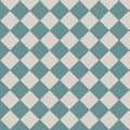 Oxford 106mm blue and dover white ceramic tile floor with teal and cream diamond pattern for indoor use