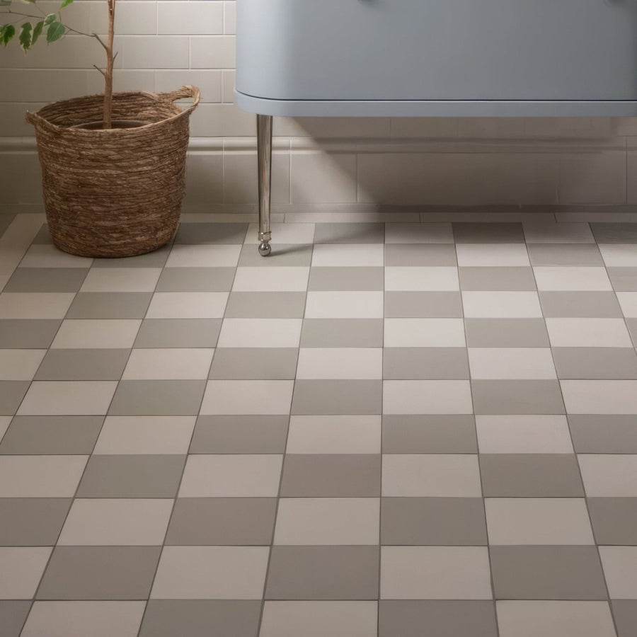 Gray and white checkered bathroom floor tiles oxford 151mm dover white and chester mews patterned ceramic tiles