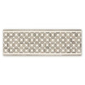 Palazzo mancini border rectangular mosaic tile with repeating circular gray marble inlays on a cream background