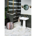 Palazzo Oro Honed Marble 61 x 40.6cm white marble tiles with grey veining