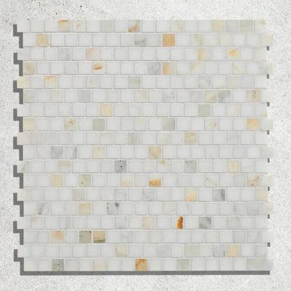 Palazzo Oro Marble Brickbond Square Mosaic
