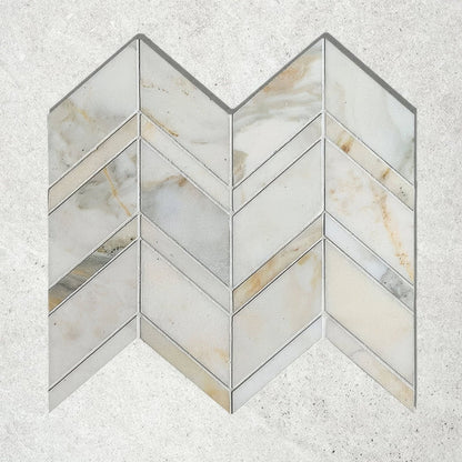 Palazzo Oro Marble Chevron Mosaic