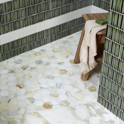 Palazzo Oro Marble Hexagon Mosaic