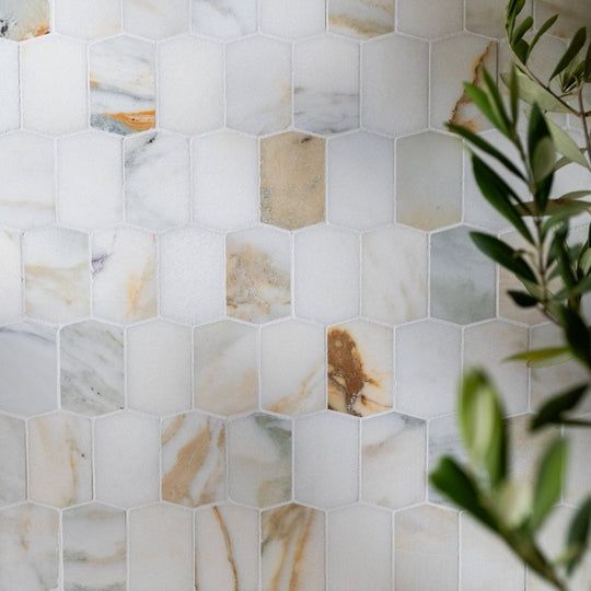 Palazzo Oro Marble Picket Mosaic - alternate view