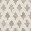 Beige and gray mosaic tile with a repeating arched quatrefoil pattern from Palazzo Valentini collection