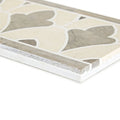 Beige and gray mosaic tile with decorative leaf pattern from palazzo valentini border for elegant wall or floor design