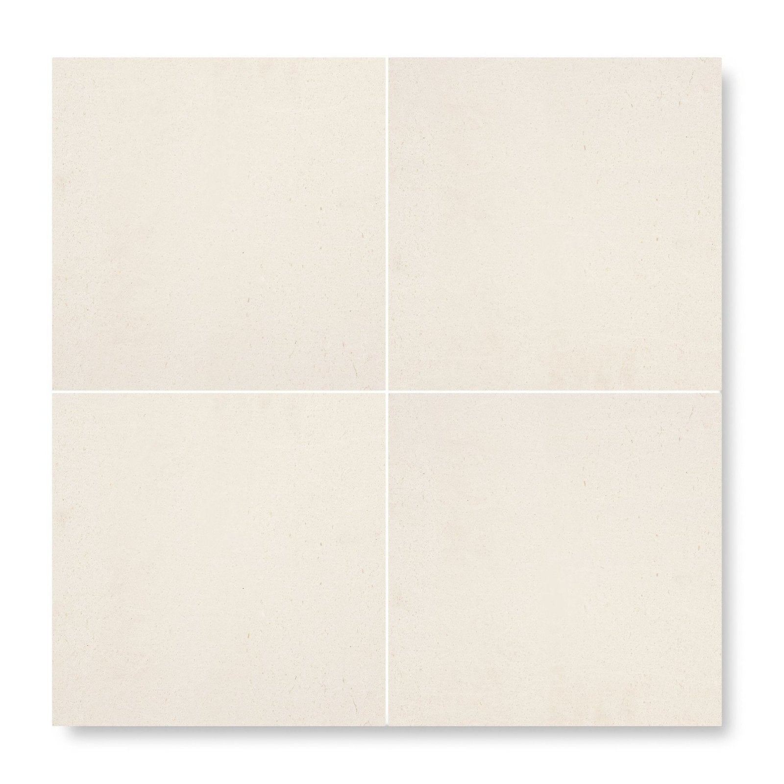 Four square off-white ceramic tiles palio 30x30 diamond sawn edge honed arranged in a grid