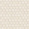 Beige palio limestone hexagon mosaic tile with thin gray grout lines and natural stone texture for wall or floor use