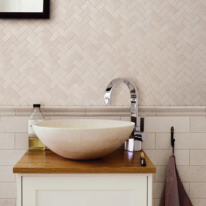 Limestone Herringbone