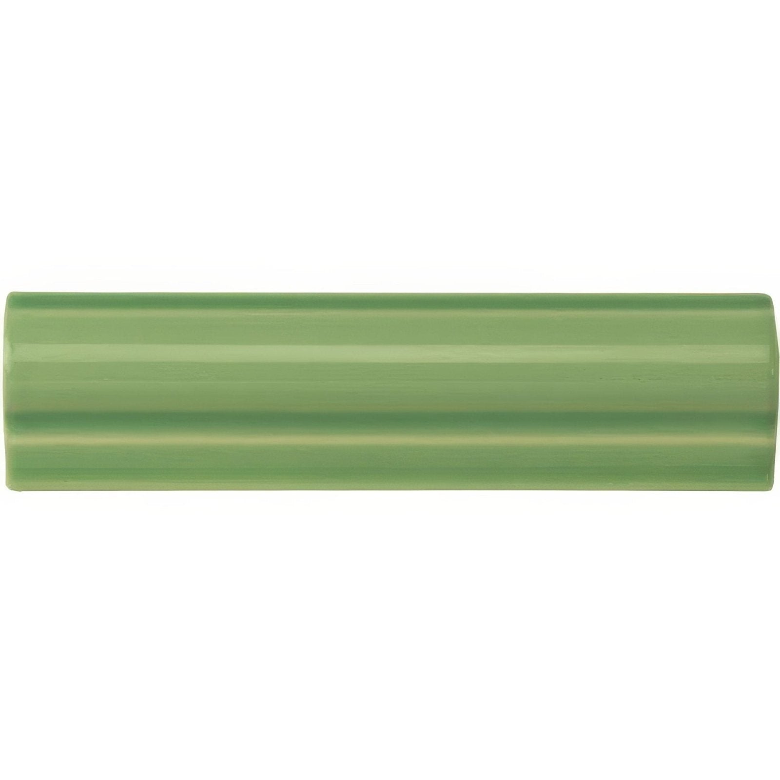 Palm green Albert moulding sleek matte olive green ceramic tile with subtle horizontal ridges for elegant design
