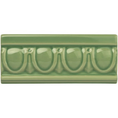 Palm Green Egg & Dart Moulding Ceramic Wall Tile 152x65mm