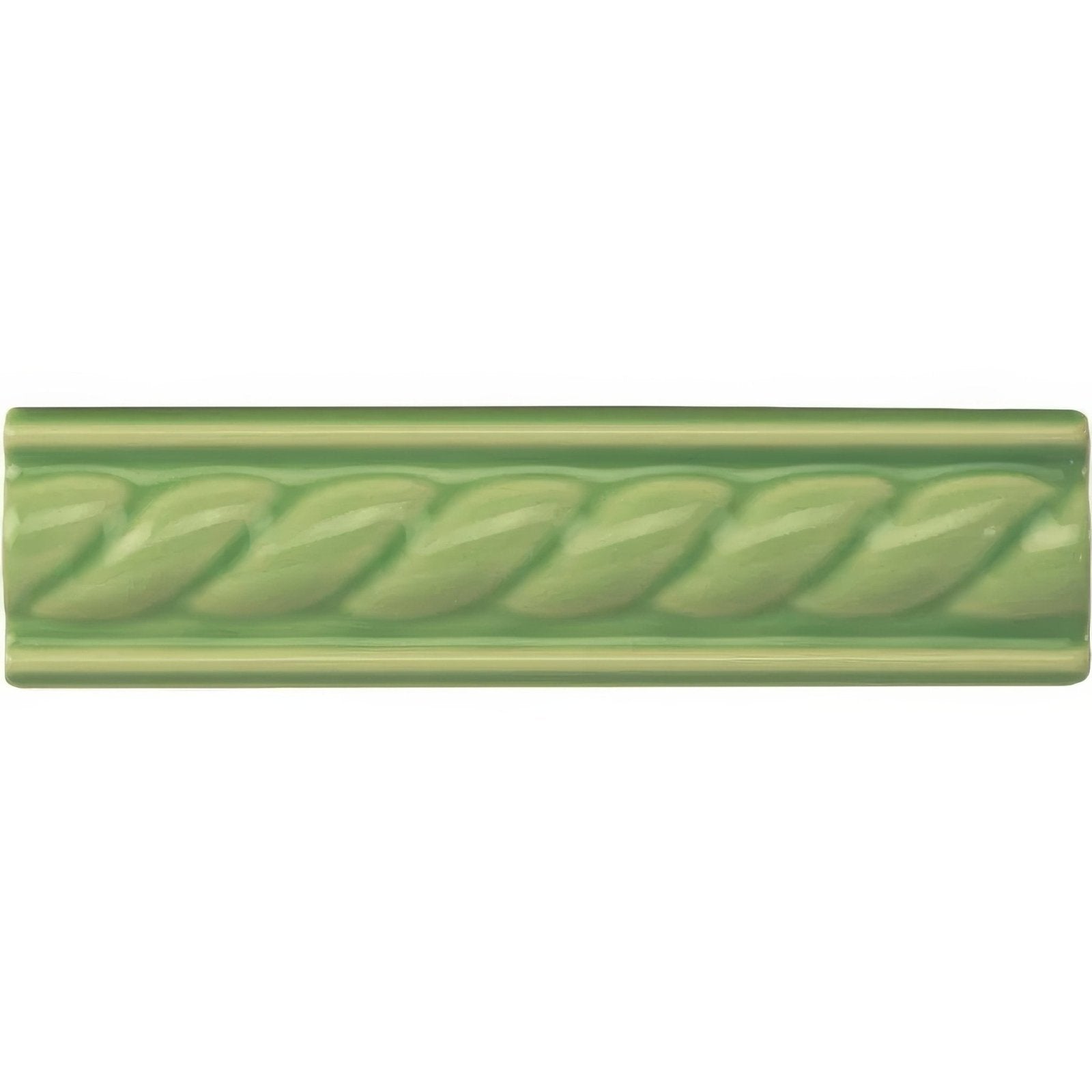 Palm green rope moulding light green ceramic tile with twisted rope design for decorative wall accents