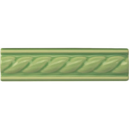 Palm Green Rope Moulding Ceramic Wall Tile 152x40mm