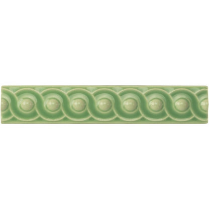 Palm Green Scroll Moulding Ceramic Wall Tile 152x29mm