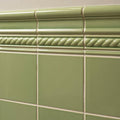 Light green ceramic tile border palm green victoria moulding with rope-like textured design