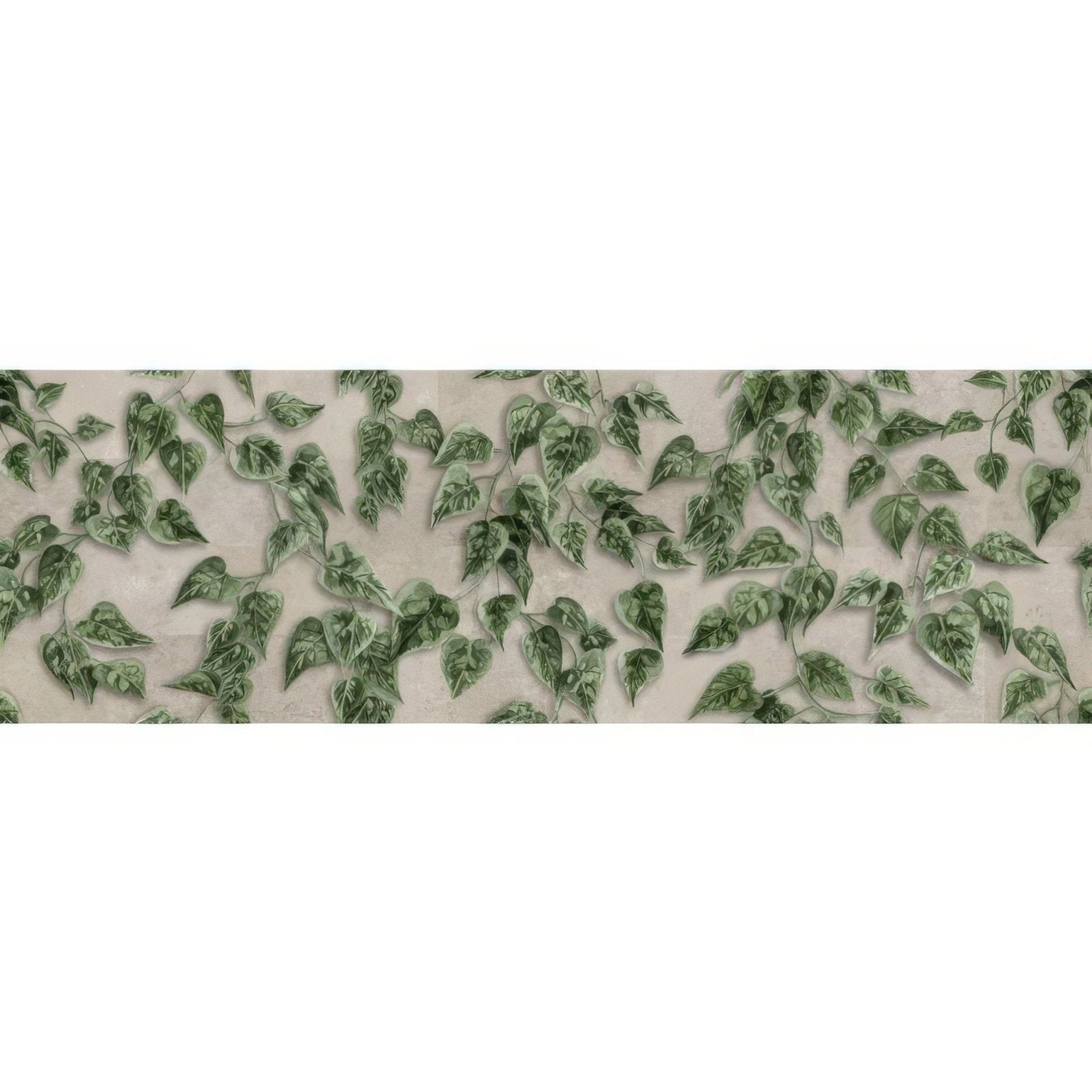 Palm house ivy single tile wallpaper featuring green ivy leaf pattern on subtle beige background for wall decor