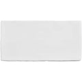 White rectangular ceramic papyrus brick tile with smooth glossy surface and slightly rounded edges