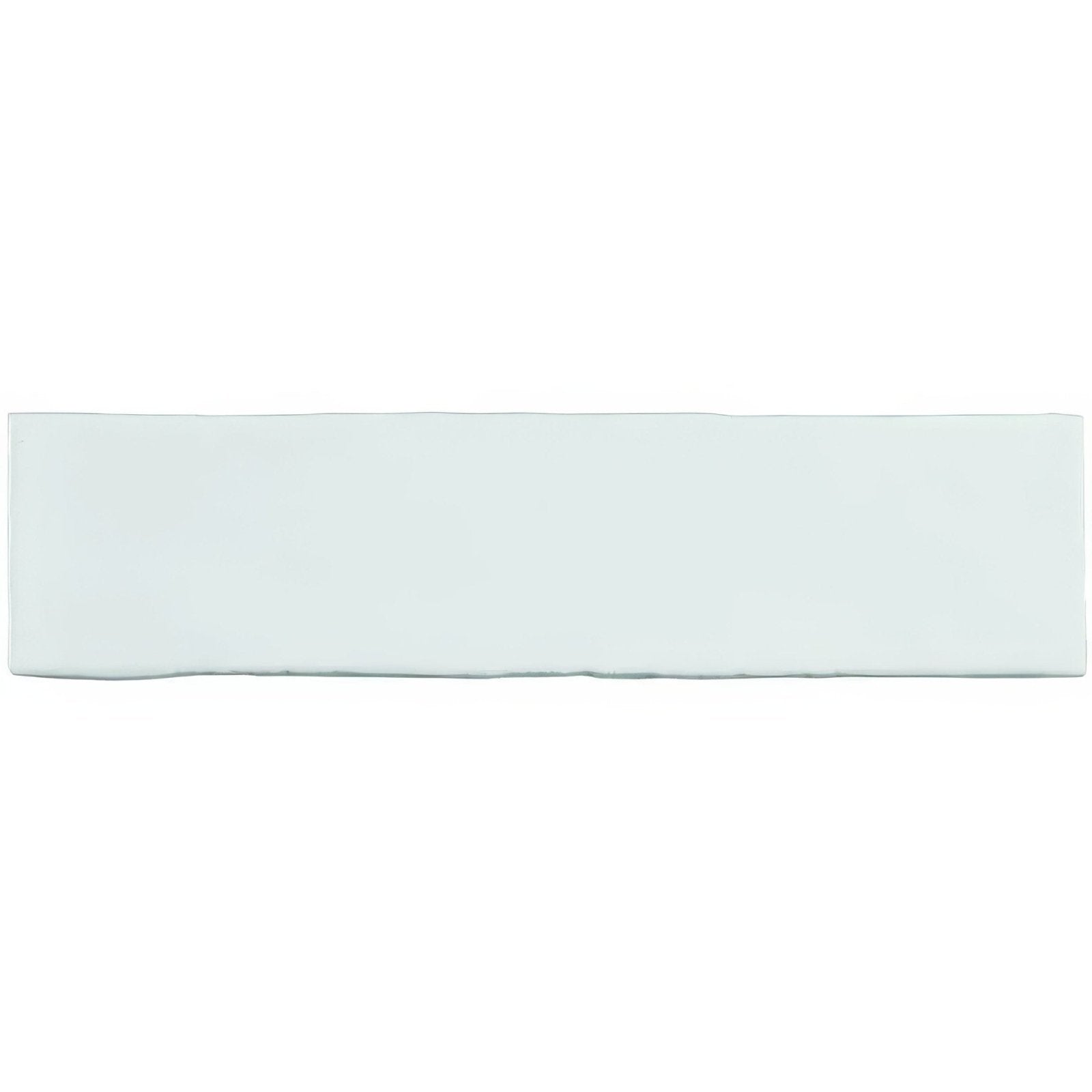A sleek rectangular white ceramic Papyrus large brick tile with a smooth glossy finish