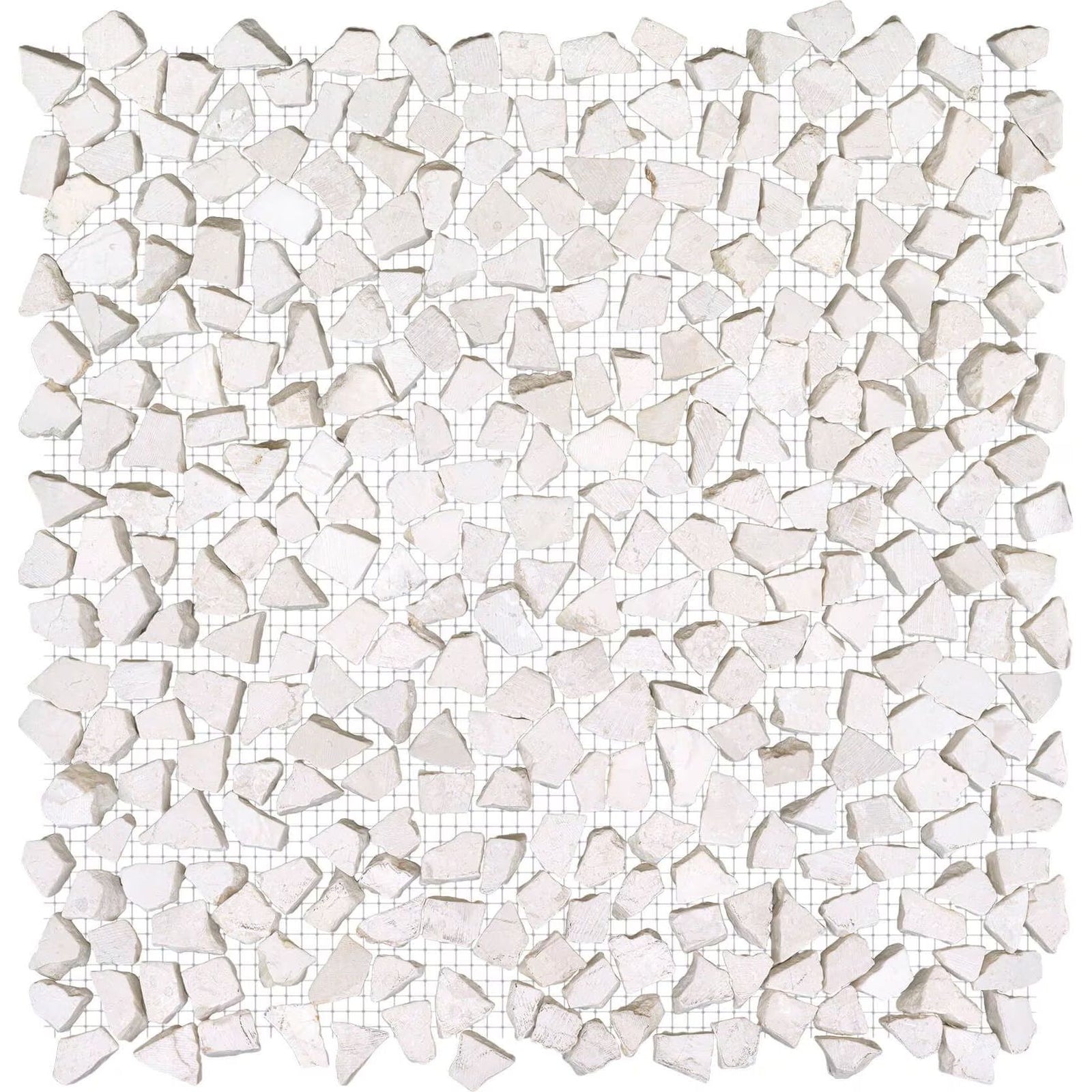 Paradise Tiny broken Edge Blanco Mosaic Wall Tile – close-up detail