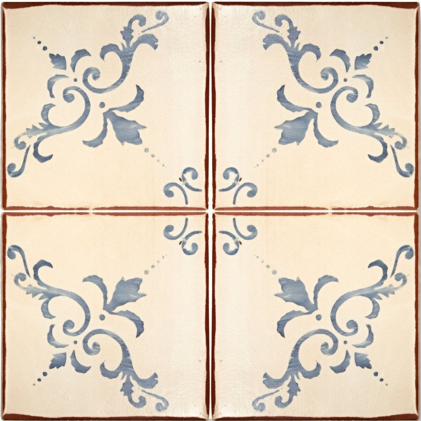 Paris Isabelle Patterned Terracotta Tile 11.75x11.75cm | Fired Earth