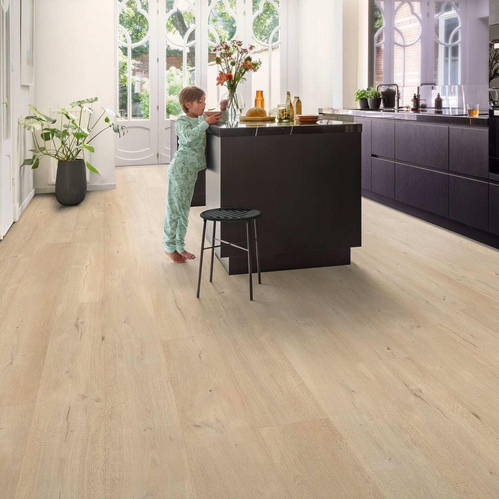 Parmesan f093 xl vinyl planks featuring light-colored wood-look laminate flooring with natural grain pattern