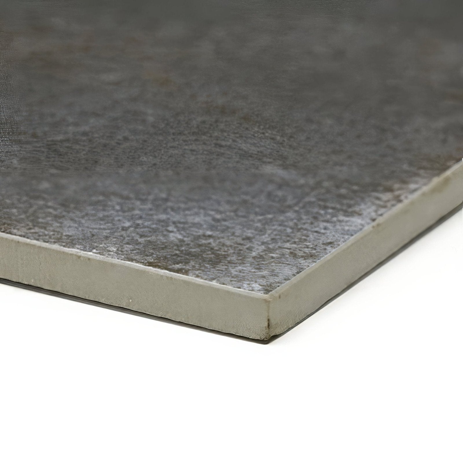 Gray textured ceramic tile patina iron 59 x 29cm with subtle speckled finish and slightly raised edges