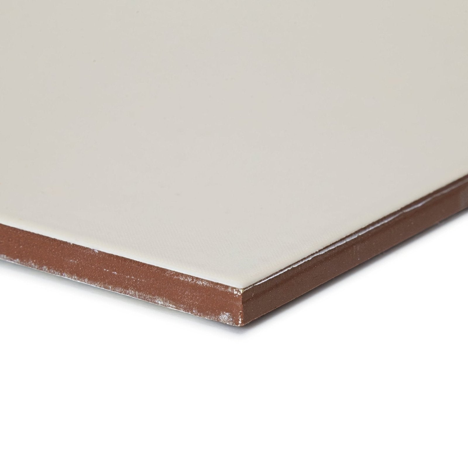 Beige patisserie blanco porcelain base tile with brown ceramic border for elegant flooring and wall designs