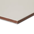 Beige patisserie blanco porcelain base tile with brown ceramic border for elegant flooring and wall designs