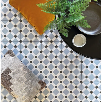 Hevin Blue Patterned