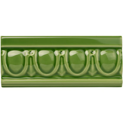 Pavilion Green Egg & Dart Moulding Ceramic Wall Tile 152x65mm