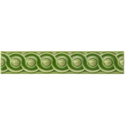 Pavilion Green Scroll Moulding Ceramic Wall Tile 152x29mm