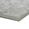 Grey stone-effect tile pebble beach grey 120 x 60cm with textured mottled surface and slightly rough-edged profile