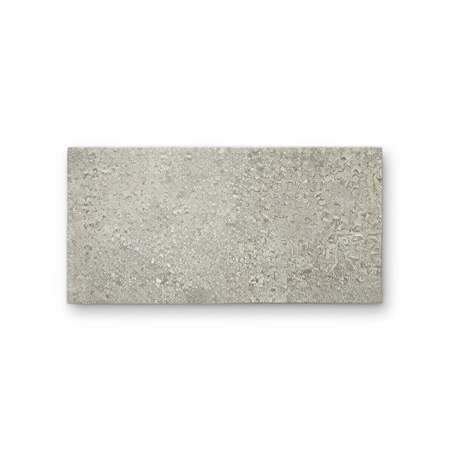 Rectangular gray concrete pebble beach taupe tile 60 x 30cm with textured speckled surface for flooring
