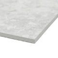 Gray terrazzo tile pebble beach white 120 x 60cm with speckled mottled surface and beveled edges