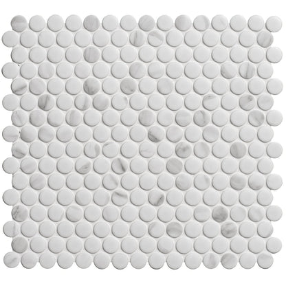 Penny Round Matt Carrara White