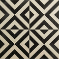 Penshaw black on chalk tile with bold black and cream geometric diamond pattern ideal for stylish flooring or walls