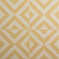 Penshaw yellow on chalk geometric patterned tile with intersecting yellow and cream diamond shapes in a repeating design