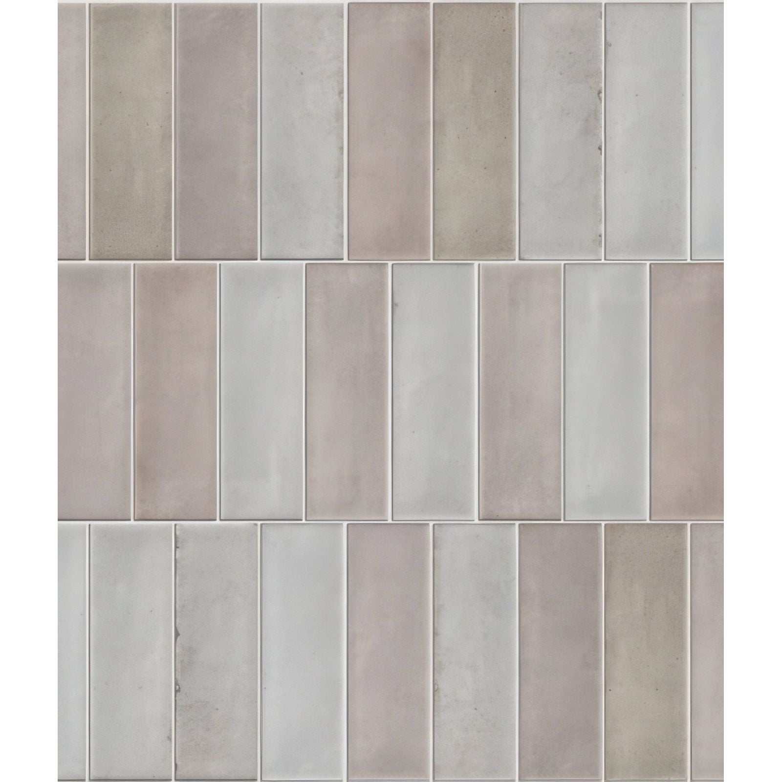 Rectangular ceramic subway tiles petite porcelain gloss pearl in muted gray and beige with subtle tone variations