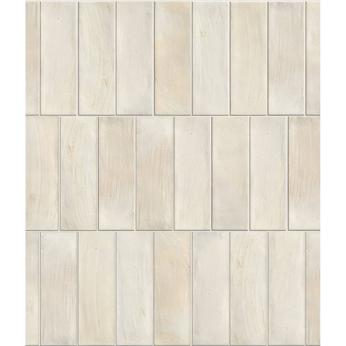 Beige wood-grain mosaic tile panel in petite porcelain matt cotto light finish for stylish wall and floor applications