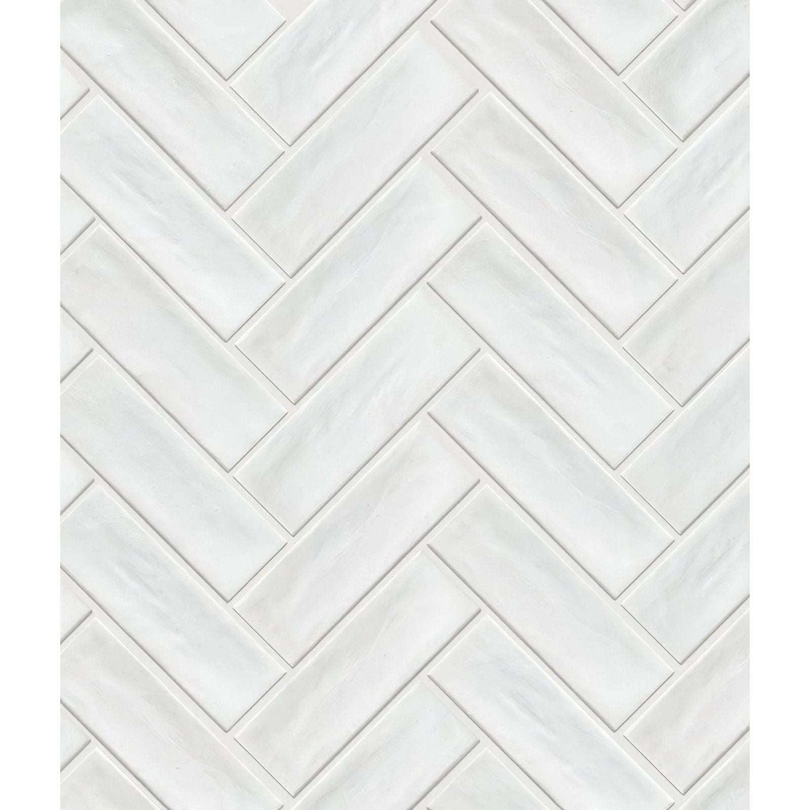 White ceramic petite porcelain matt white tiles arranged in a herringbone pattern for wall or floor use