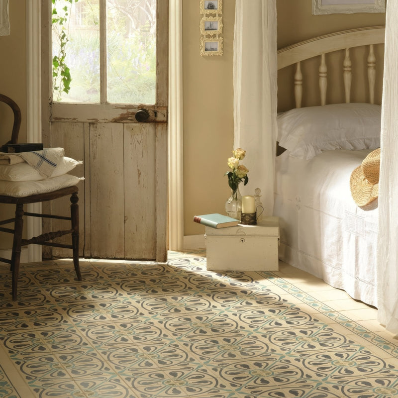 Phoenician Dublin, Dark Blue and Dark Jade on White