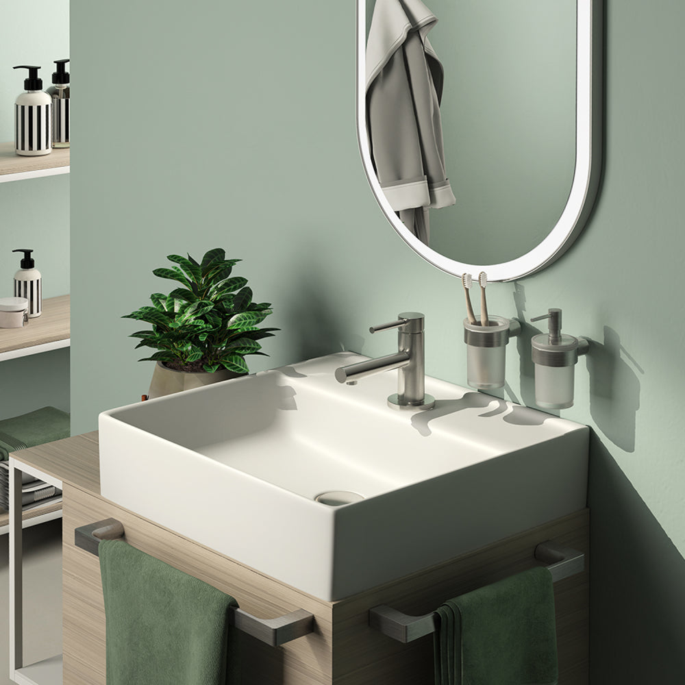 Pirenei Towel Rail 35cm in Brushed Nickel - Origins Living