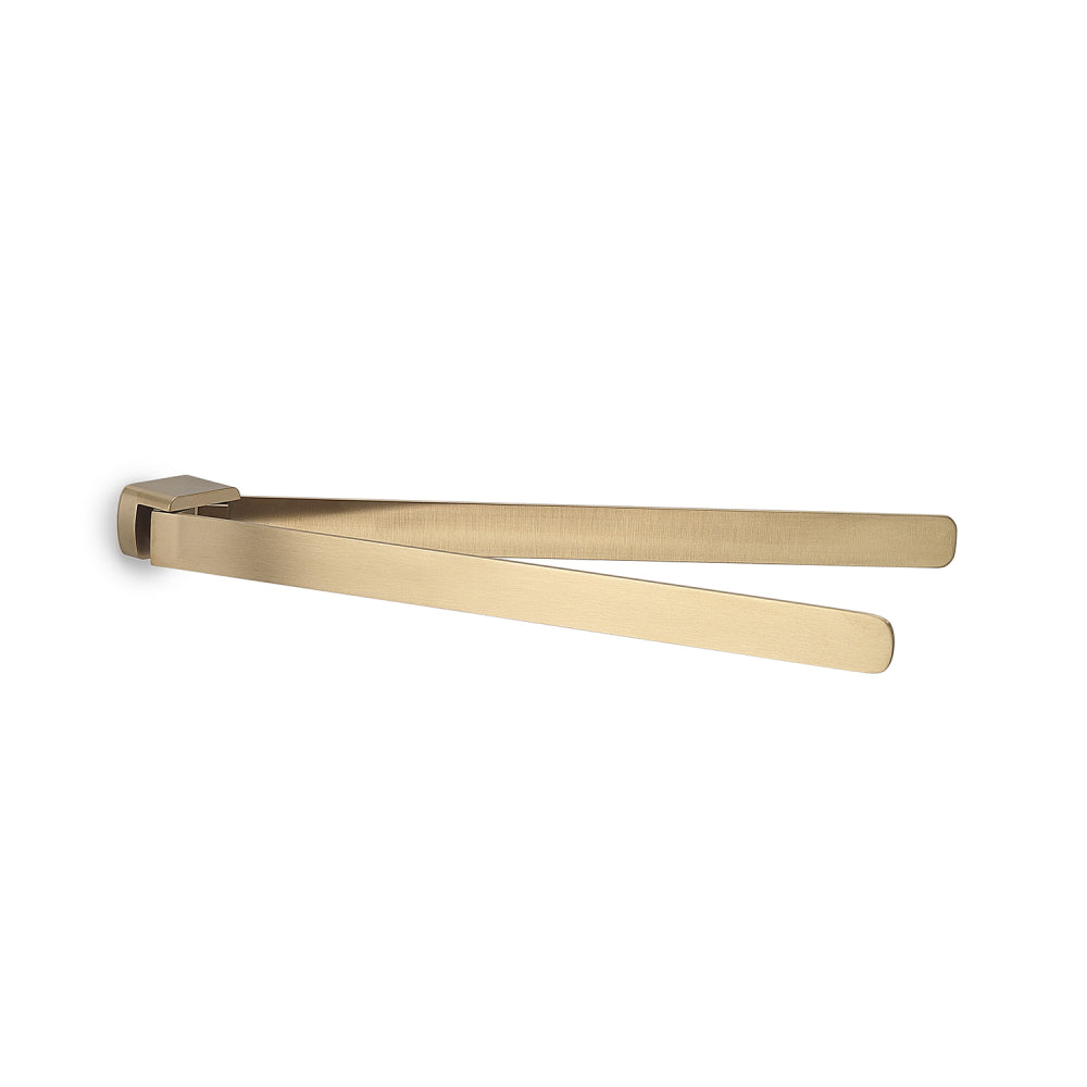 Pirenei Double Swing Towel Rail in Brushed Gold - Origins Living, view 3