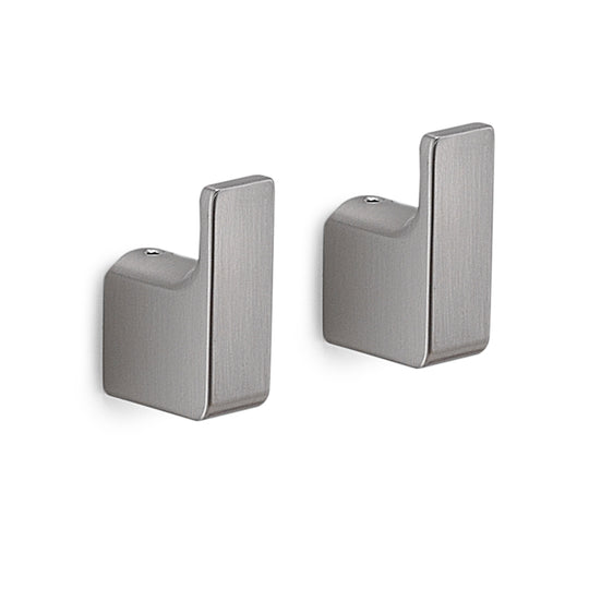 Pirenei Hook x 2 in Brushed Nickel - Origins Living