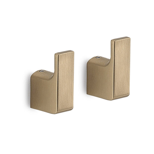 Pirenei Hook x 2 in Brushed Gold - Origins Living