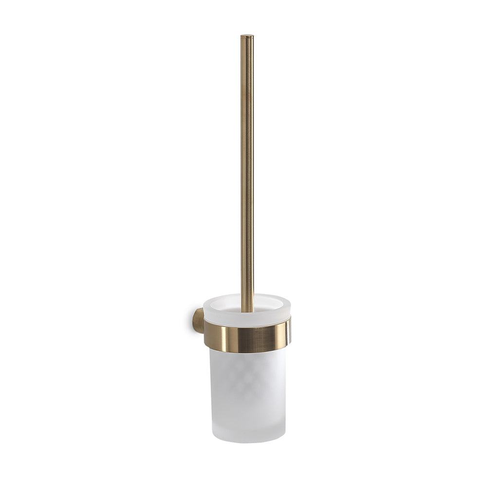 Pirenei WC Brush Set Wall Mounted in Brushed Gold - Origins Living, view 2