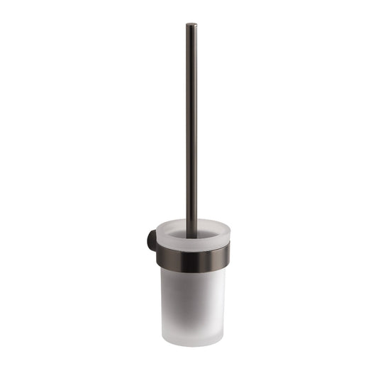 Pirenei WC Brush Set Wall Mounted in Gunmetal - Origins Living