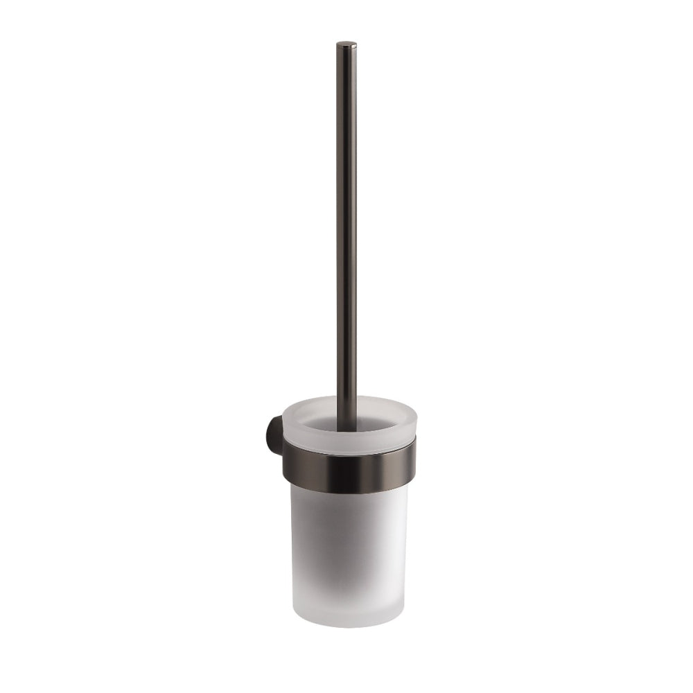 Pirenei WC Brush Set Wall Mounted in Gunmetal - Origins Living