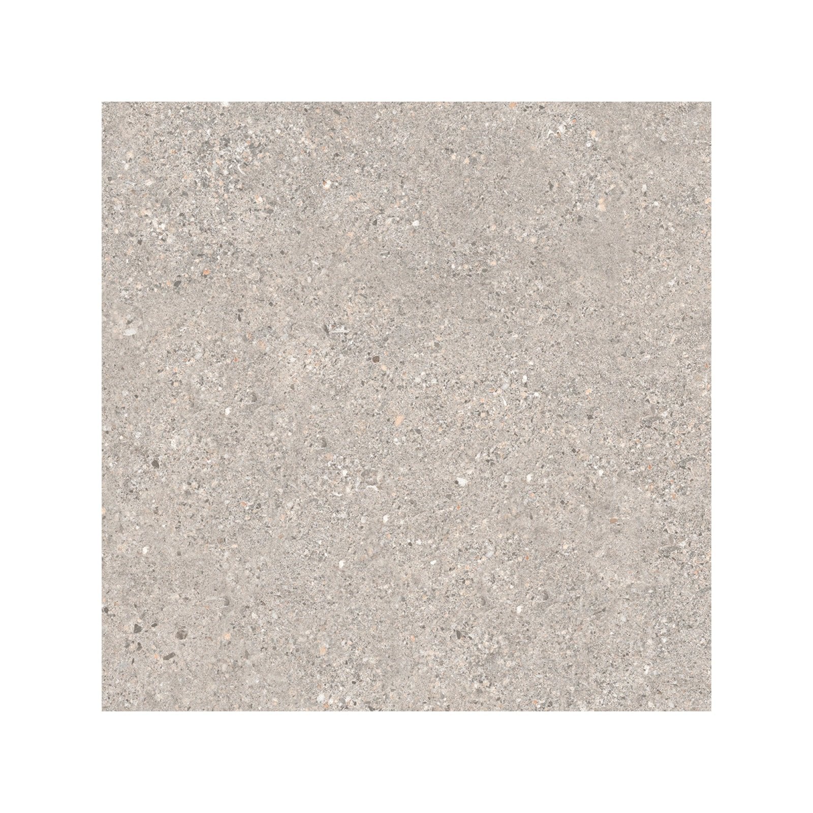 Gray concrete tile piazza silver 60 x 60cm with speckled texture for durable indoor and outdoor flooring